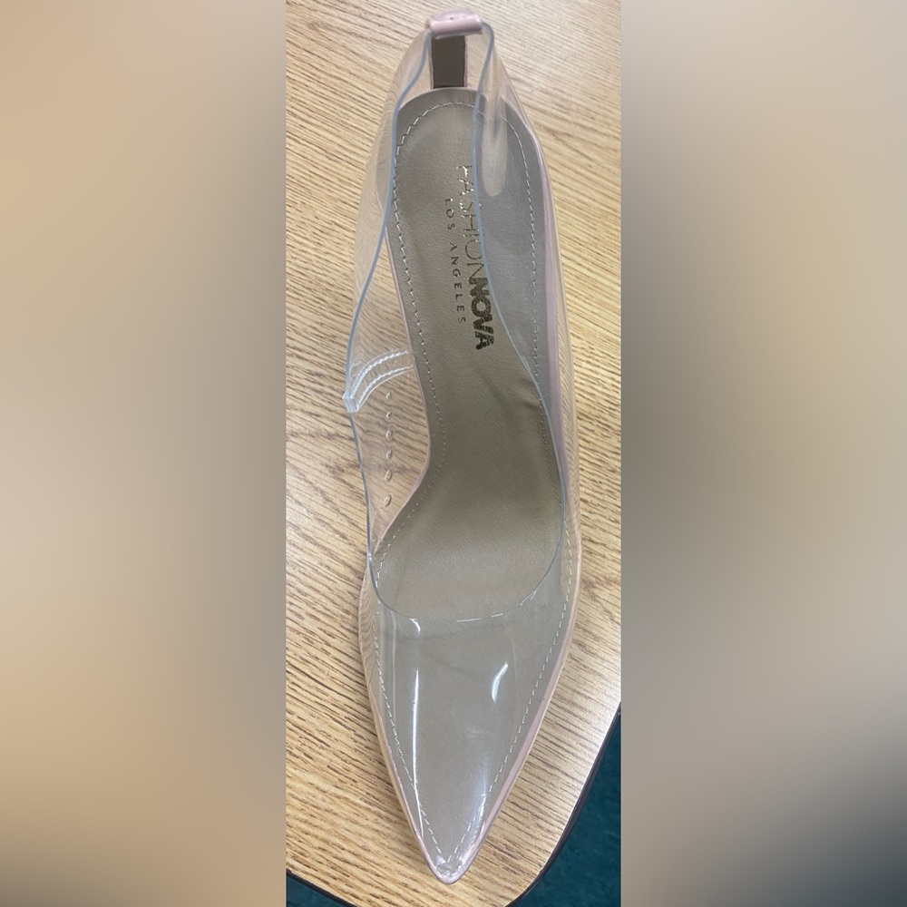 Fashion Nova clear heels, 4” brand new, all shoes are $35